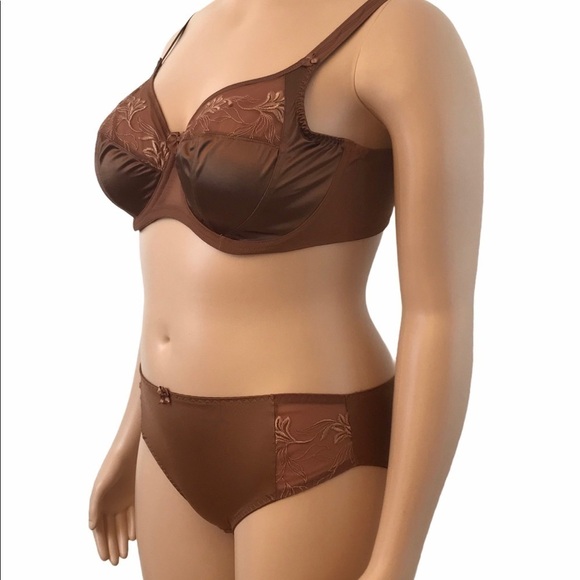 Elomi Kristie Plus Size Brief Panty Cocoa 3XL - Picture 7 of 12